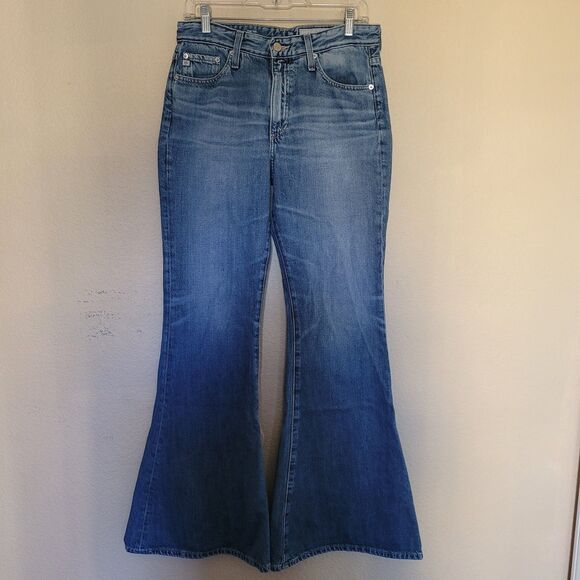 AG Adriano Goldschmied Iva High Rise Bell Bottom Flare Jeans Womens 29 Blue 70s - Picture 1 of 8